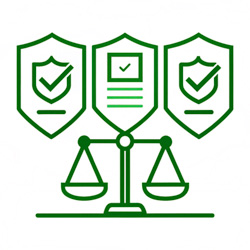 minimalist-vector-icon-of-three-shielded-documents