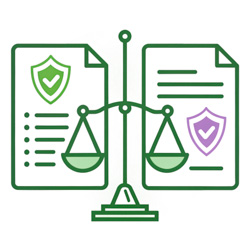 minimalist-vector-icon-of-two-documents-with-shiel