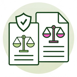 minimalist-vector-icon-of-two-documents-with-shiel